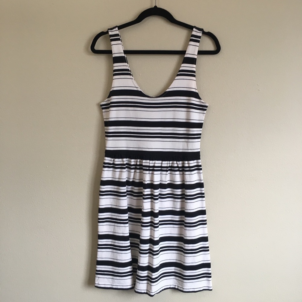 J Crew Striped Button Back Tank Dress S